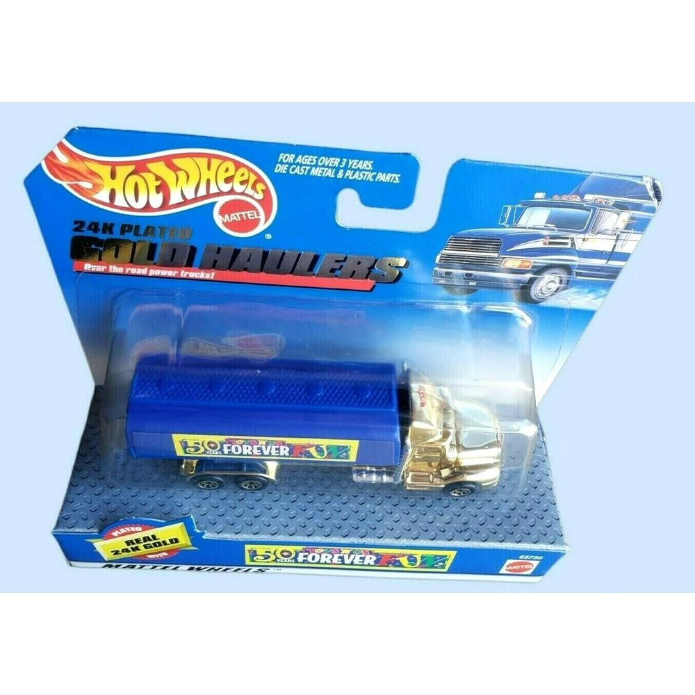 1998 Hot Wheels 24K Plated Gold Semi Truck Haulers Toys R Us 50 Years Forever - Picture 7 of 11